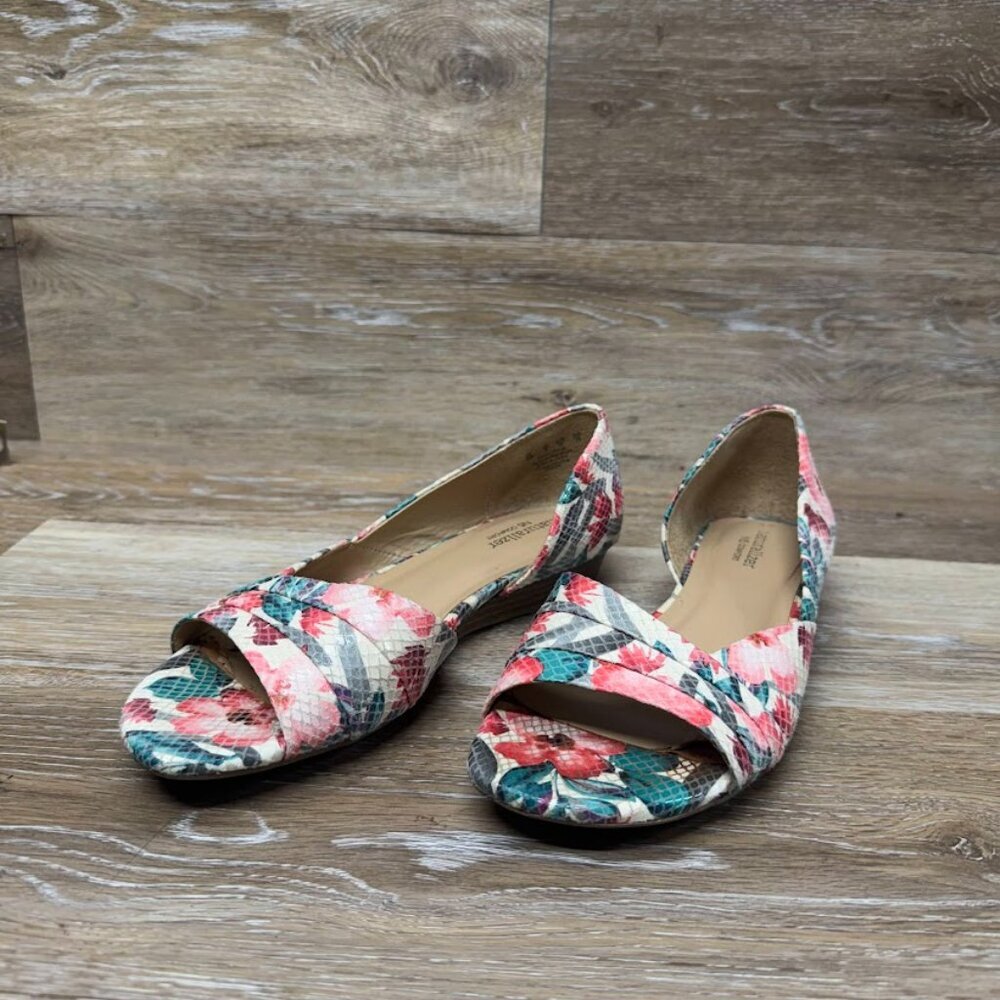 Naturalizer Jenah Floral Wedge Open Toe Shoes Women's Size 8